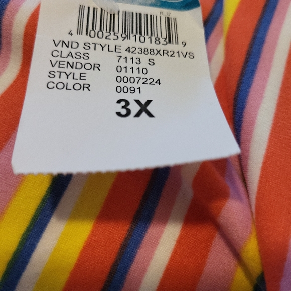 NWT Juniors Size 3X Rue21 Striped Tank Top Bright Colors Fun! - Picture 5 of 6